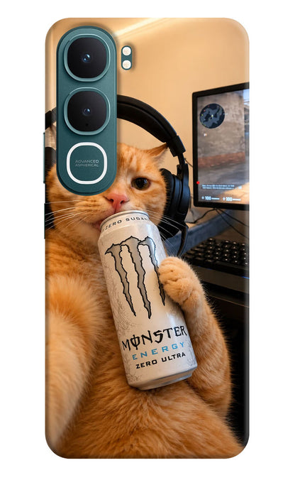 Gamer Cat Energy Vivo Y31 5G Back Cover Hard Case - Hello Swanky
