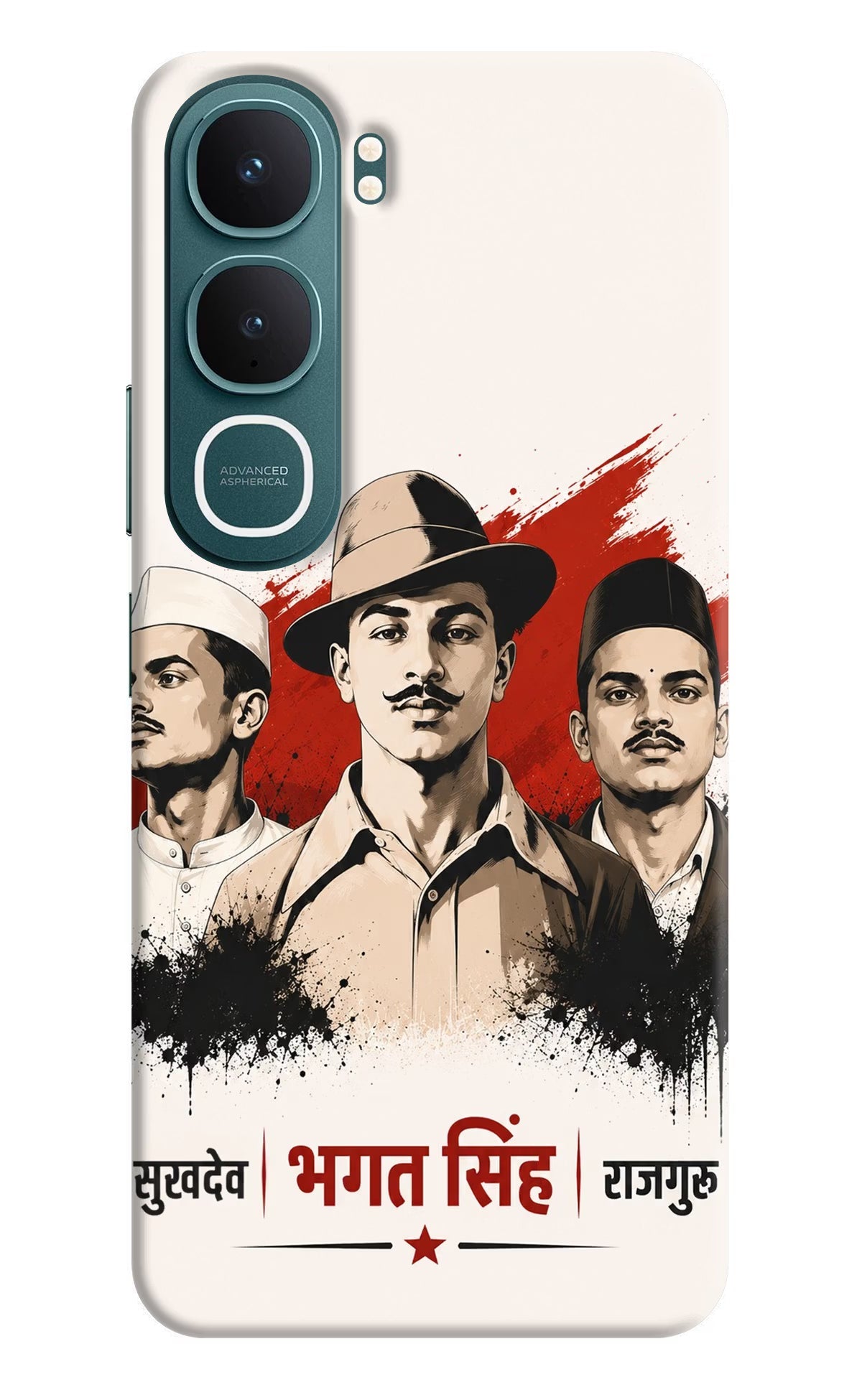 Bhagat Singh Trio Vivo Y31 5G Back Cover Hard Case - Hello Swanky