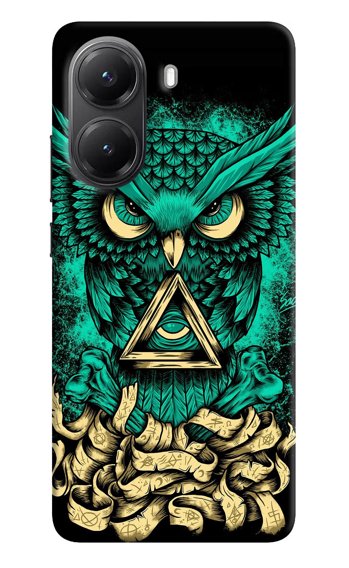 Green Owl POCO X7 Pro 5G Back Cover Hard Case - Hello Swanky