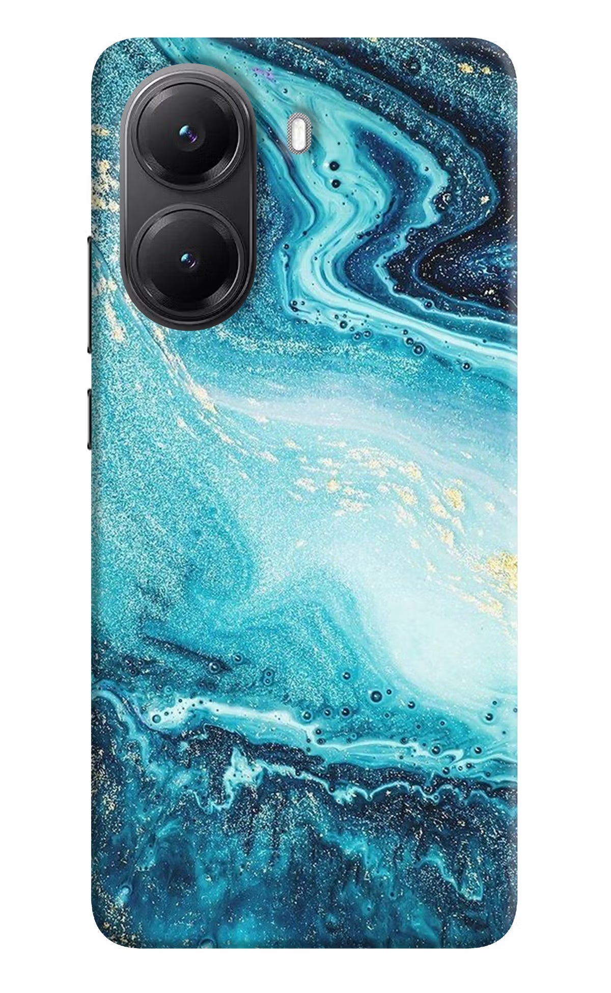 Blue Glitter Marble POCO X7 Pro 5G Back Cover Hard Case - Hello Swanky