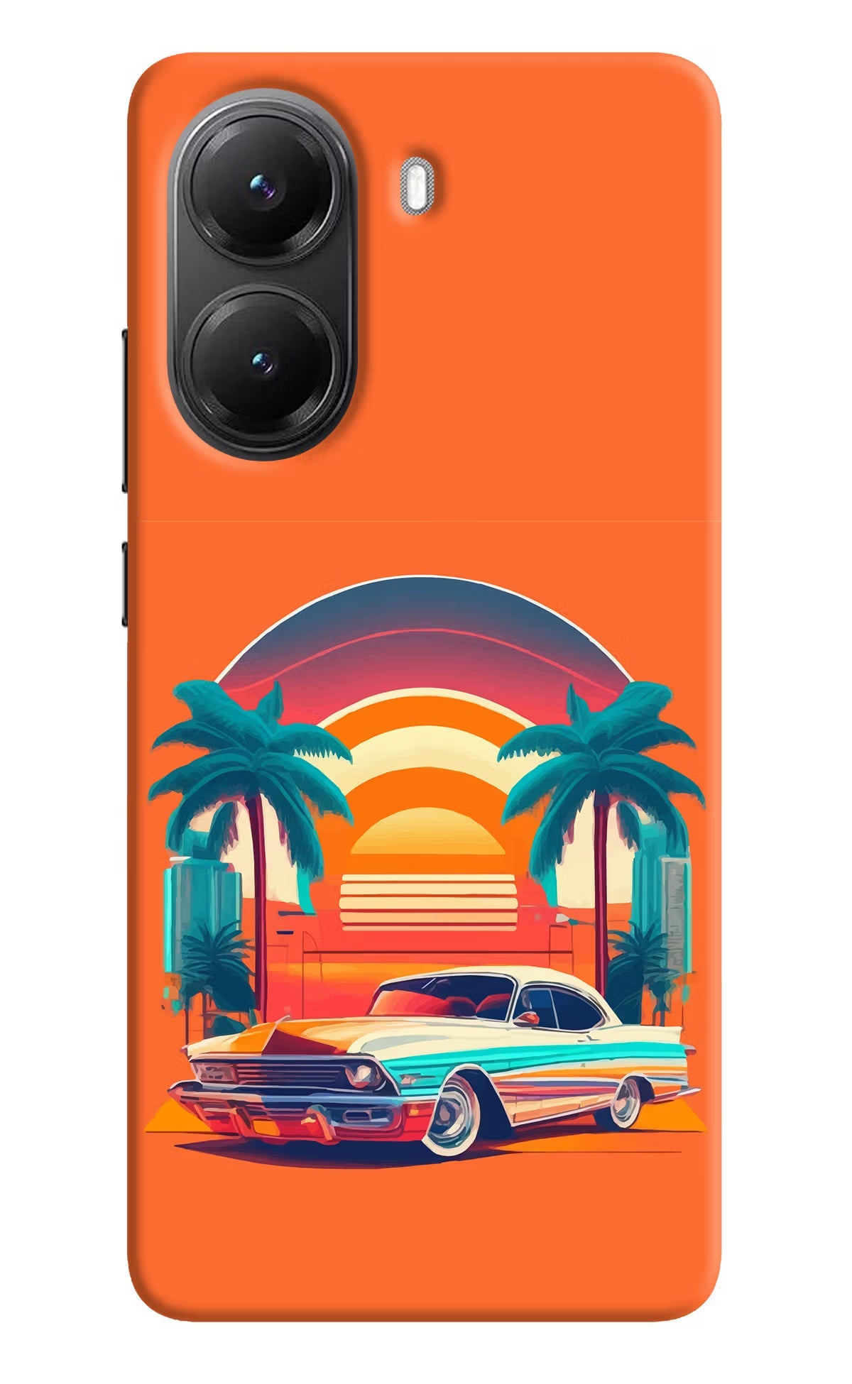 Palm Drive 80s POCO X7 Pro 5G Back Cover Hard Case - Hello Swanky