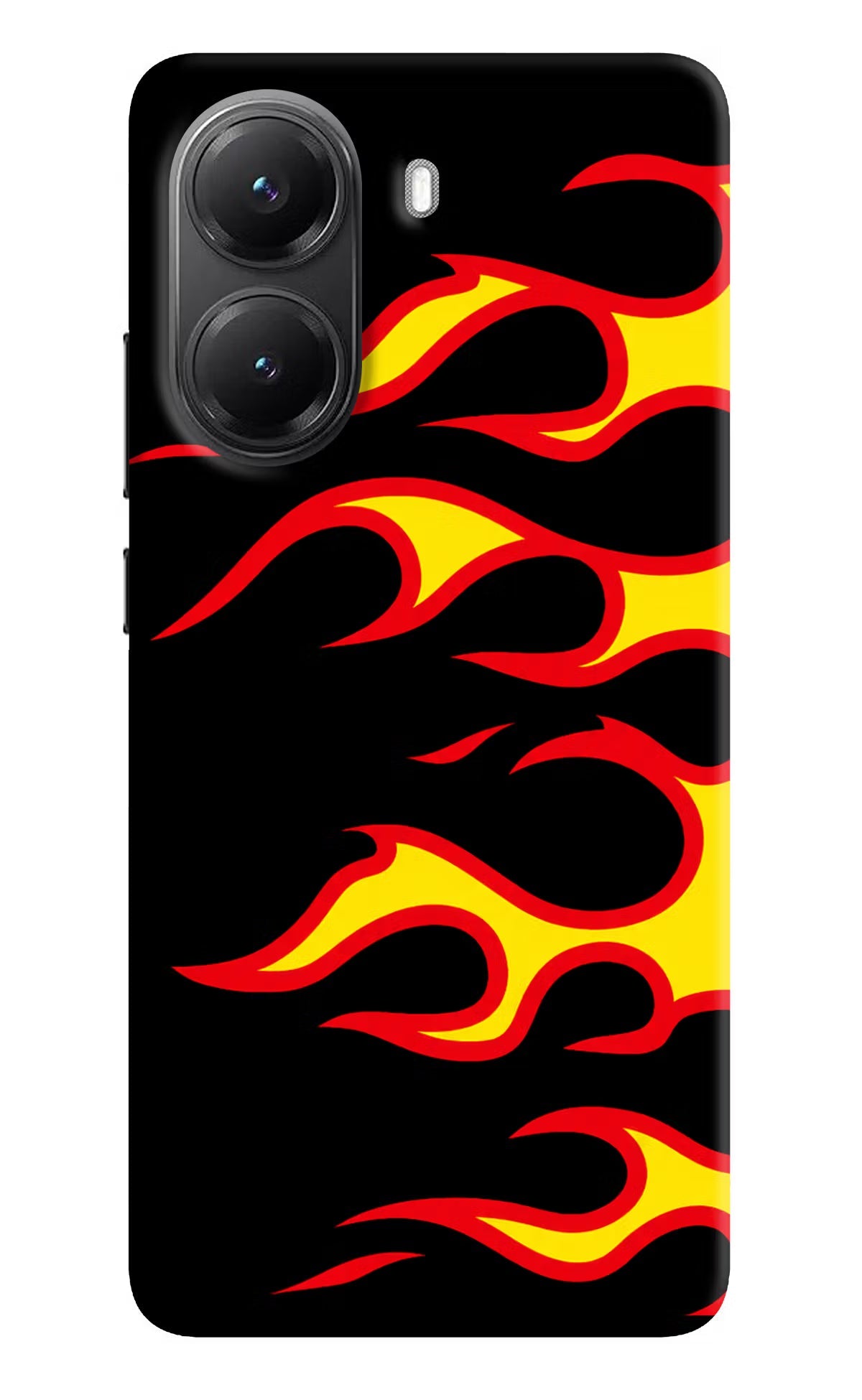 Side Sweep Flames POCO X7 Pro 5G Back Cover Hard Case - Hello Swanky