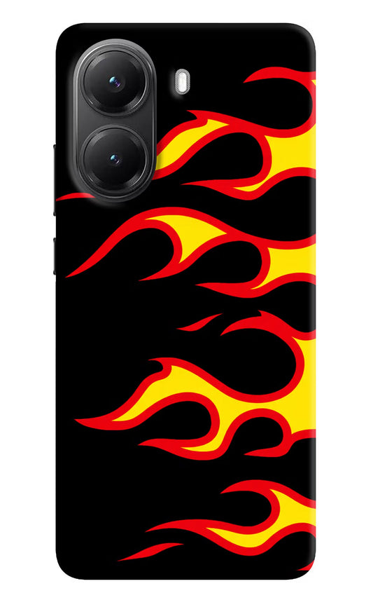 Side Sweep Flames POCO X7 Pro 5G Back Cover Hard Case - Hello Swanky