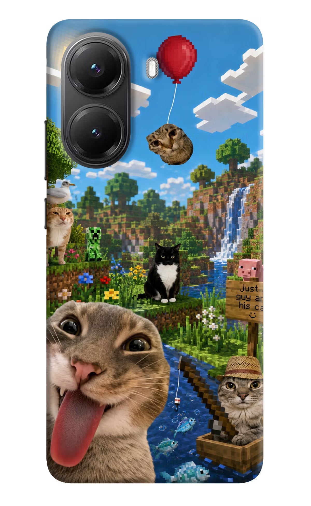 Minecraft Cat Chaos POCO X7 Pro 5G Back Cover Hard Case - Hello Swanky