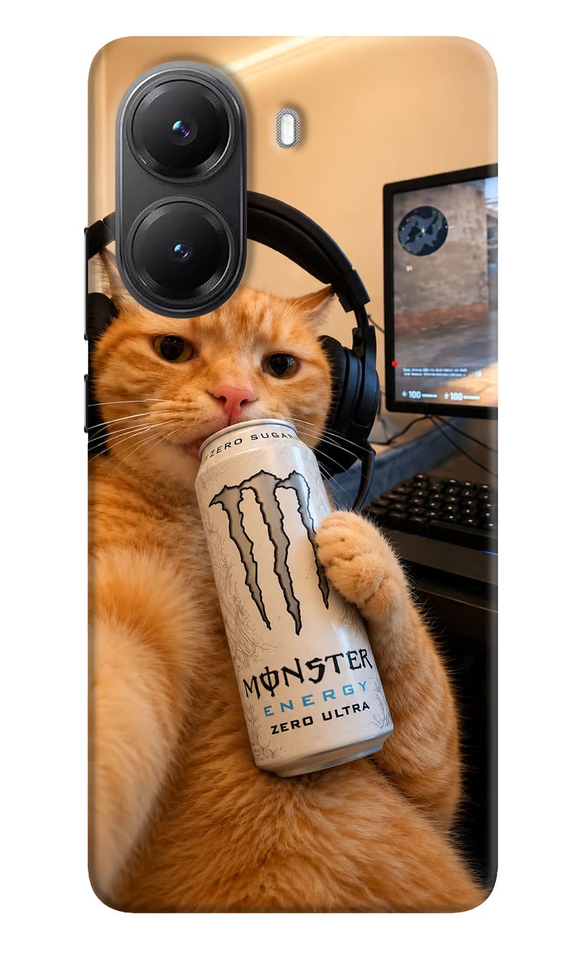 Gamer Cat Energy POCO X7 Pro 5G Back Cover Hard Case - Hello Swanky