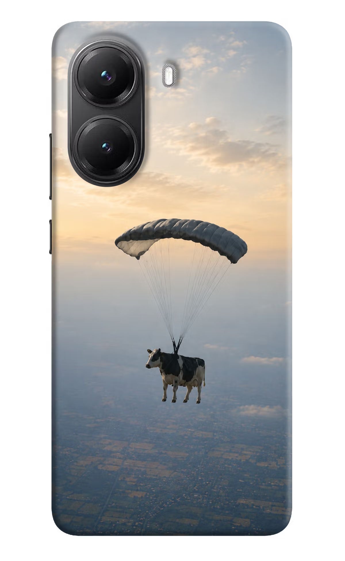 Skydiving Cow POCO X7 Pro 5G Back Cover Hard Case - Hello Swanky