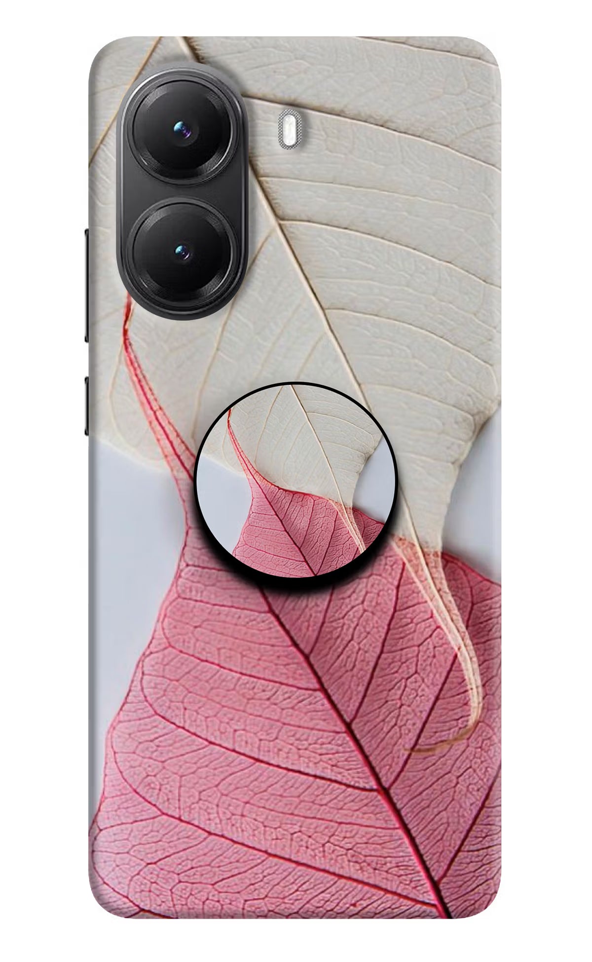White Pink Leaf POCO X7 Pro 5G Pop Case - Hello Swanky