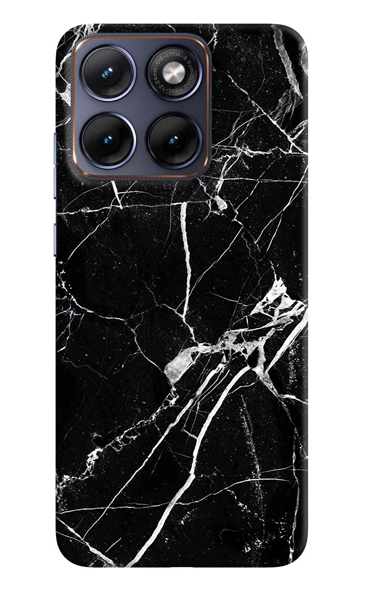 Black Marble Pattern Moto Edge 70 Fusion Back Cover Hard Case - Hello Swanky