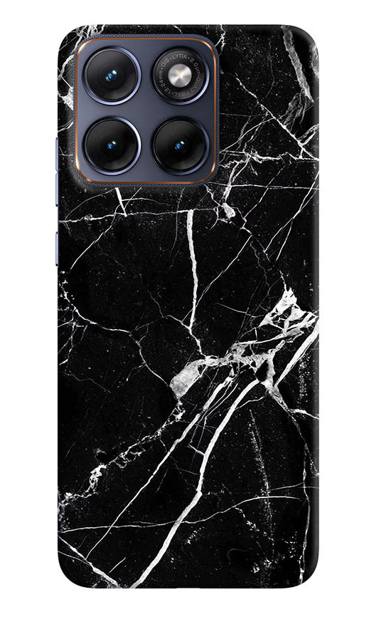Black Marble Pattern Moto Edge 70 Fusion Back Cover Hard Case - Hello Swanky