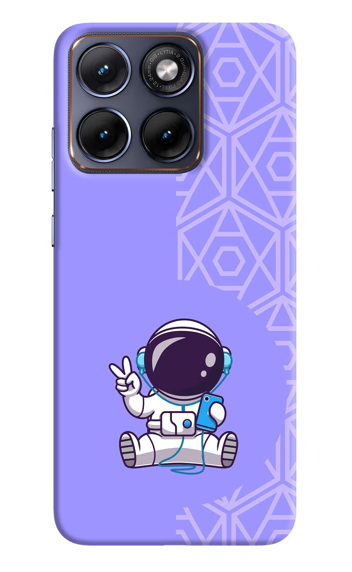 Cute Astronaut Chilling Moto Edge 70 Fusion Back Cover Hard Case - Hello Swanky