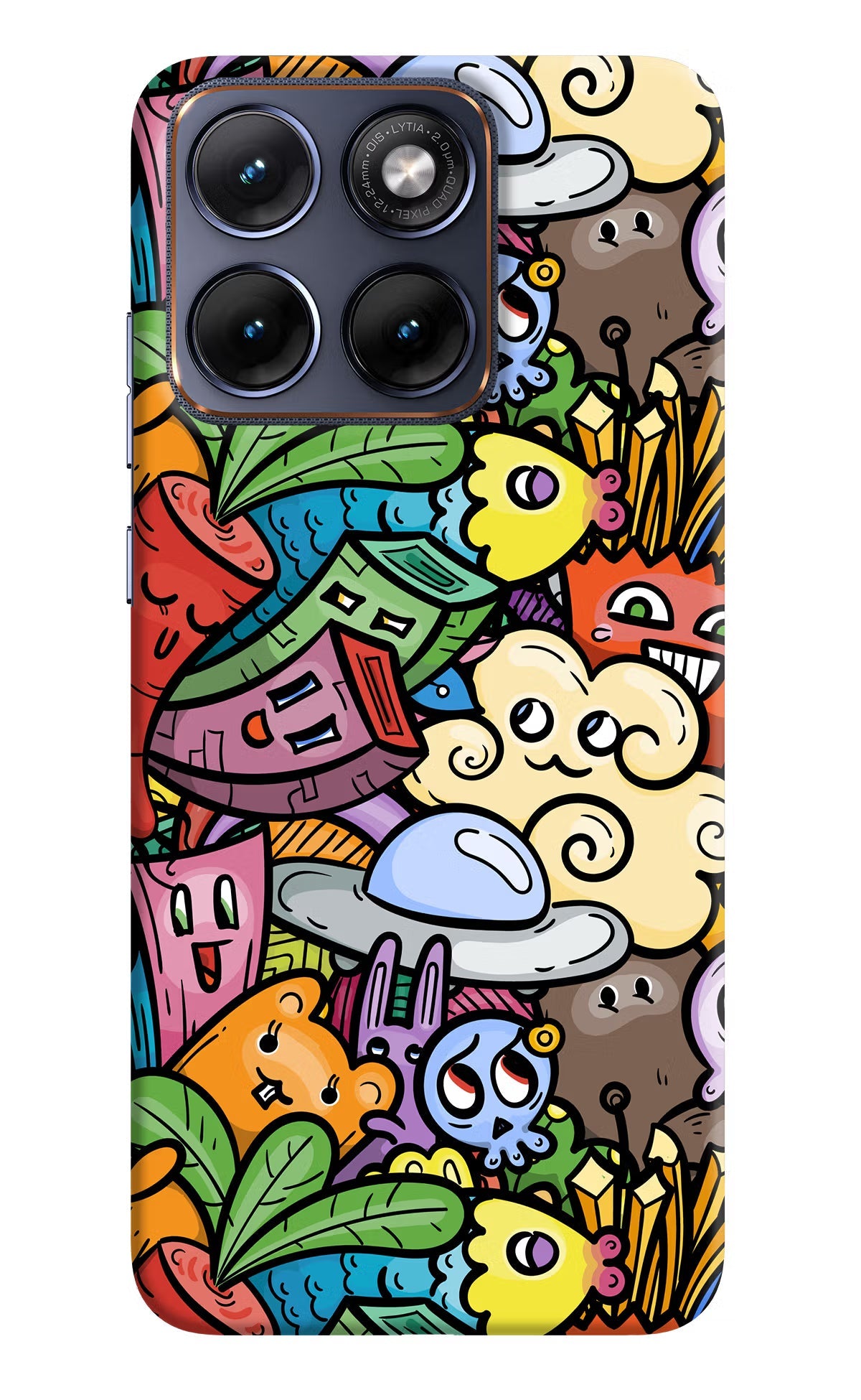 Veggie Doodle Moto Edge 70 Fusion Back Cover Hard Case - Hello Swanky