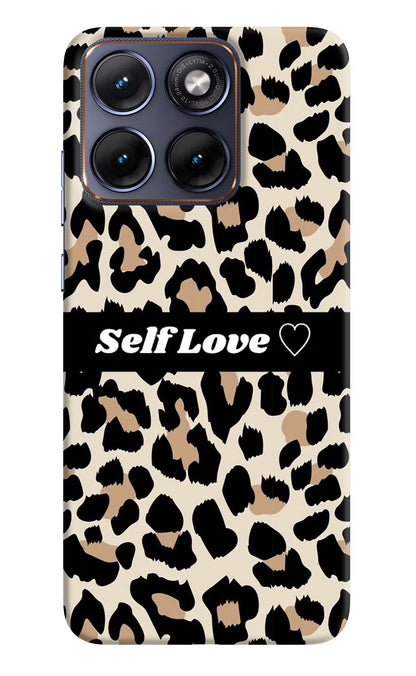 Leopard Print Self Love Moto Edge 70 Fusion Back Cover Hard Case - Hello Swanky