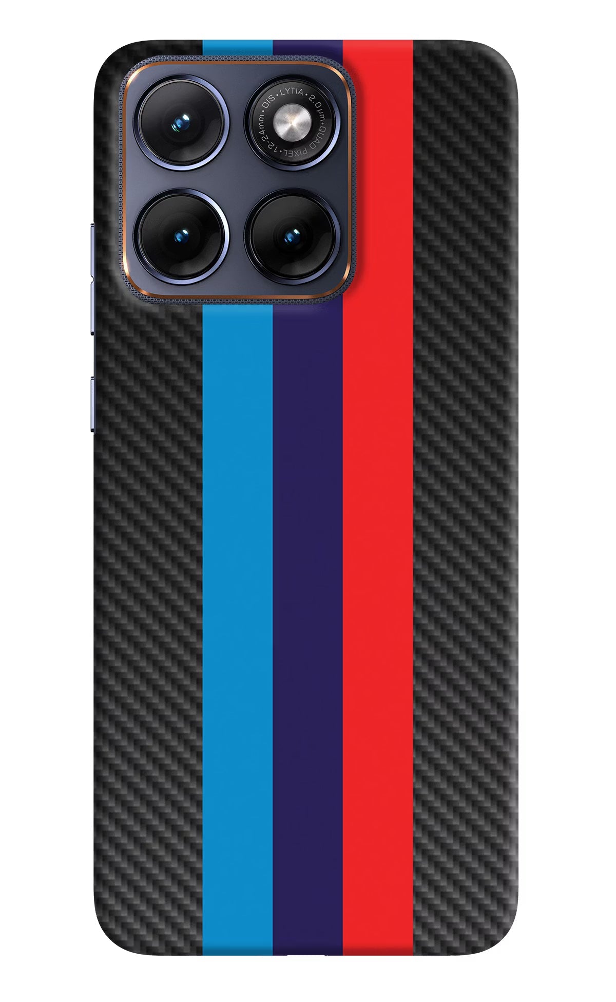 BMW Stripes Pattern Moto Edge 70 Fusion Back Cover Hard Case - Hello Swanky
