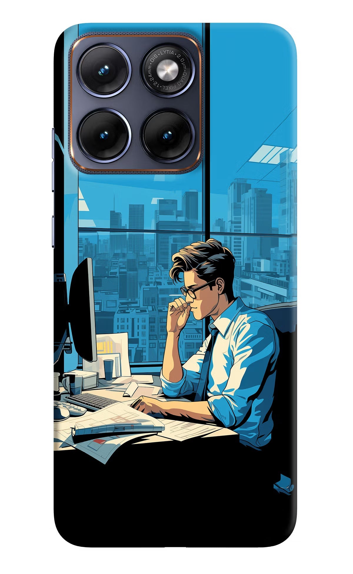 Focused Hustler (AI Generated) Moto Edge 70 Fusion Back Cover Hard Case - Hello Swanky