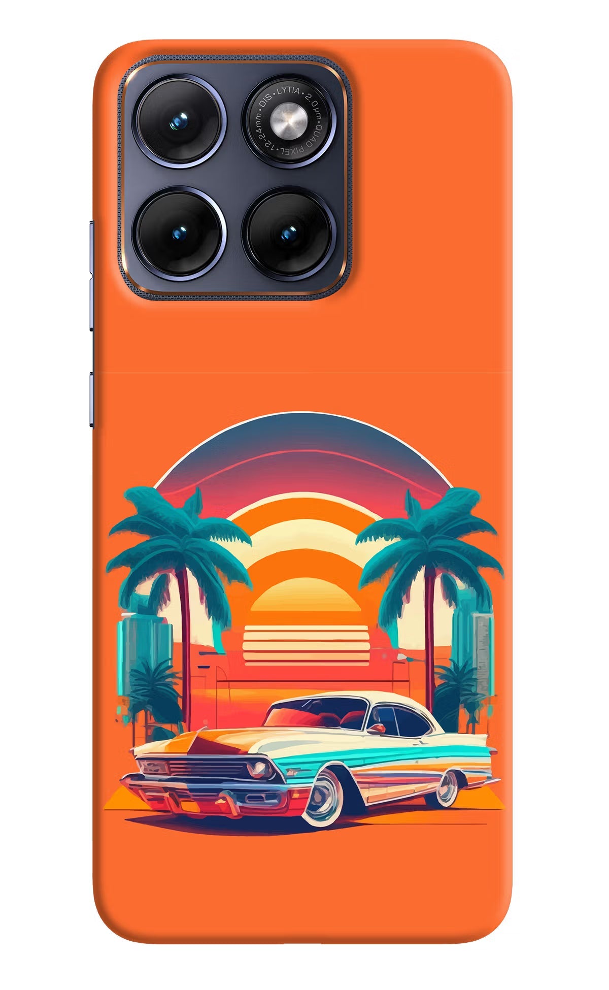 Palm Drive 80s Moto Edge 70 Fusion Back Cover Hard Case - Hello Swanky