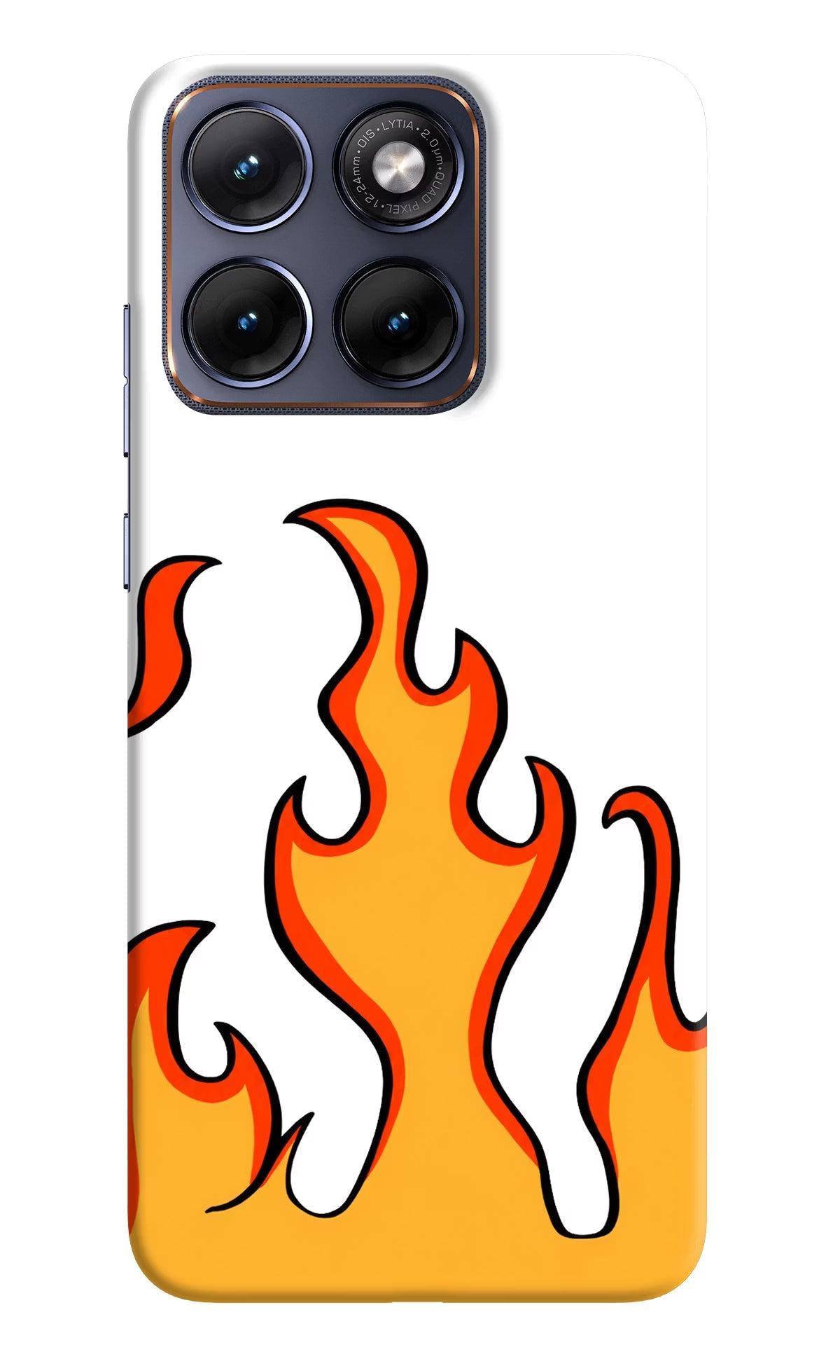 Fired Up - White Moto Edge 70 Fusion Back Cover Hard Case - Hello Swanky