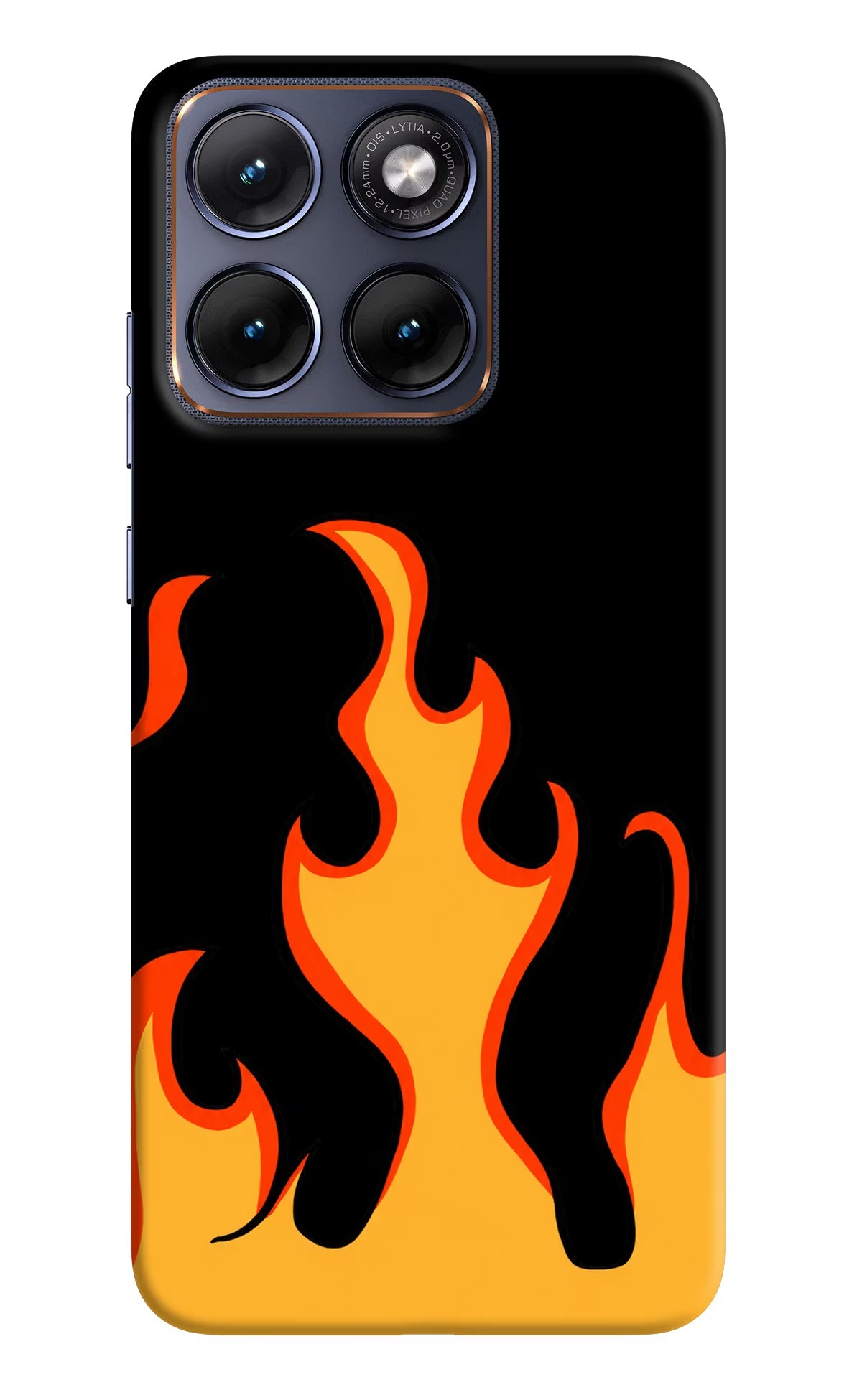 Fired Up - Black Moto Edge 70 Fusion Back Cover Hard Case - Hello Swanky