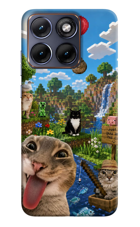 Minecraft Cat Chaos Moto Edge 70 Fusion Back Cover Hard Case - Hello Swanky