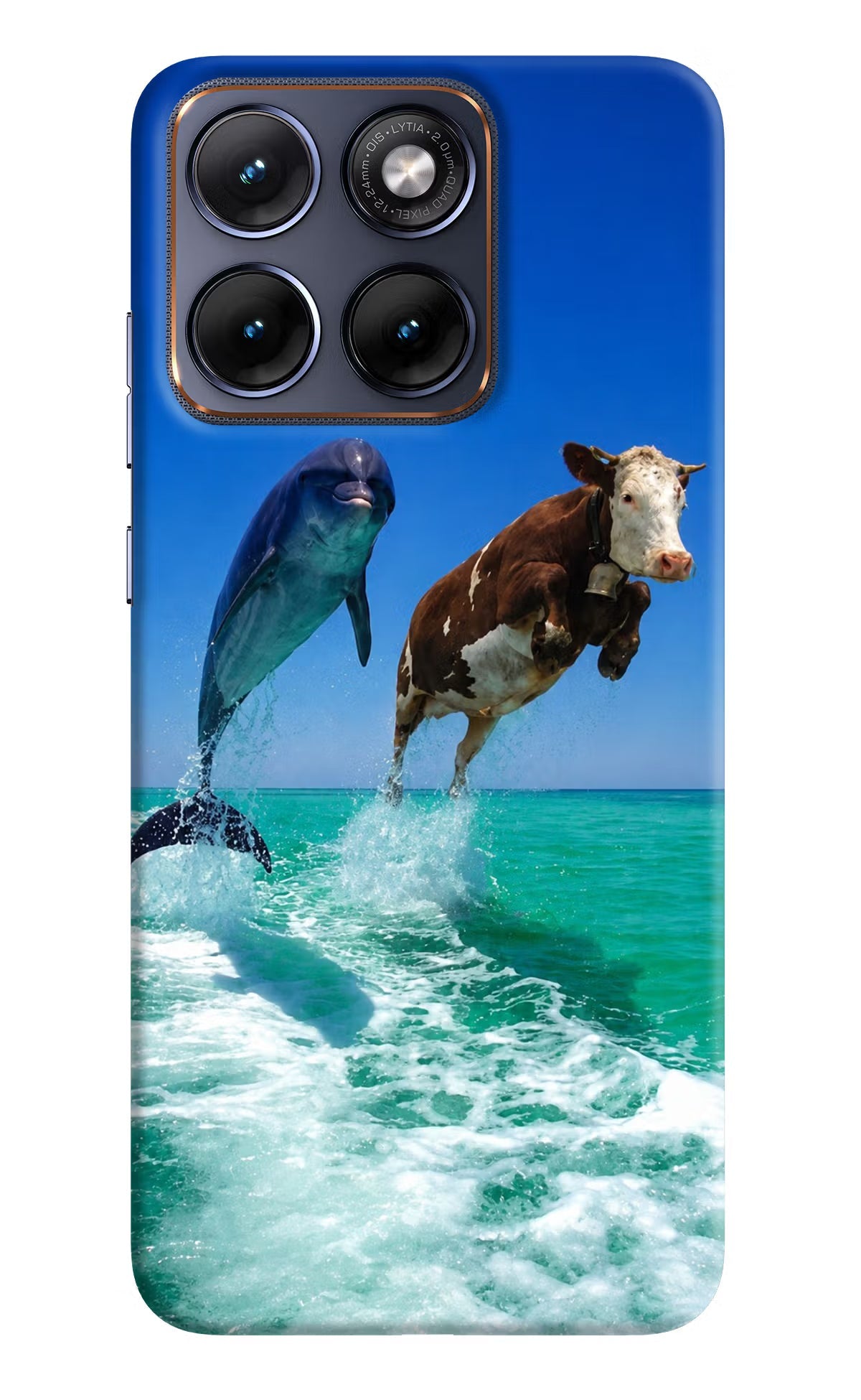 Dolphin Vs Cow Moto Edge 70 Fusion Back Cover Hard Case - Hello Swanky