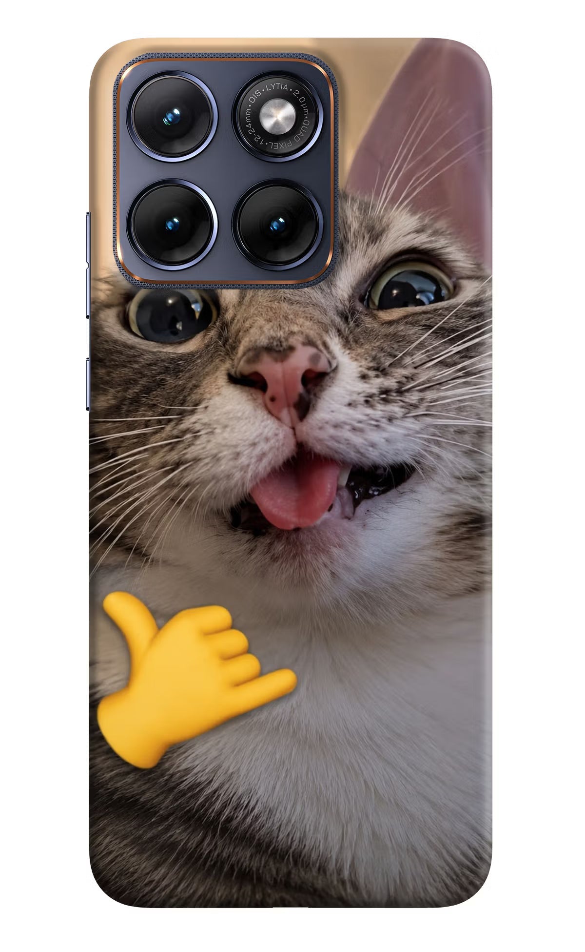Silly Cat Call Moto Edge 70 Fusion Back Cover Hard Case - Hello Swanky