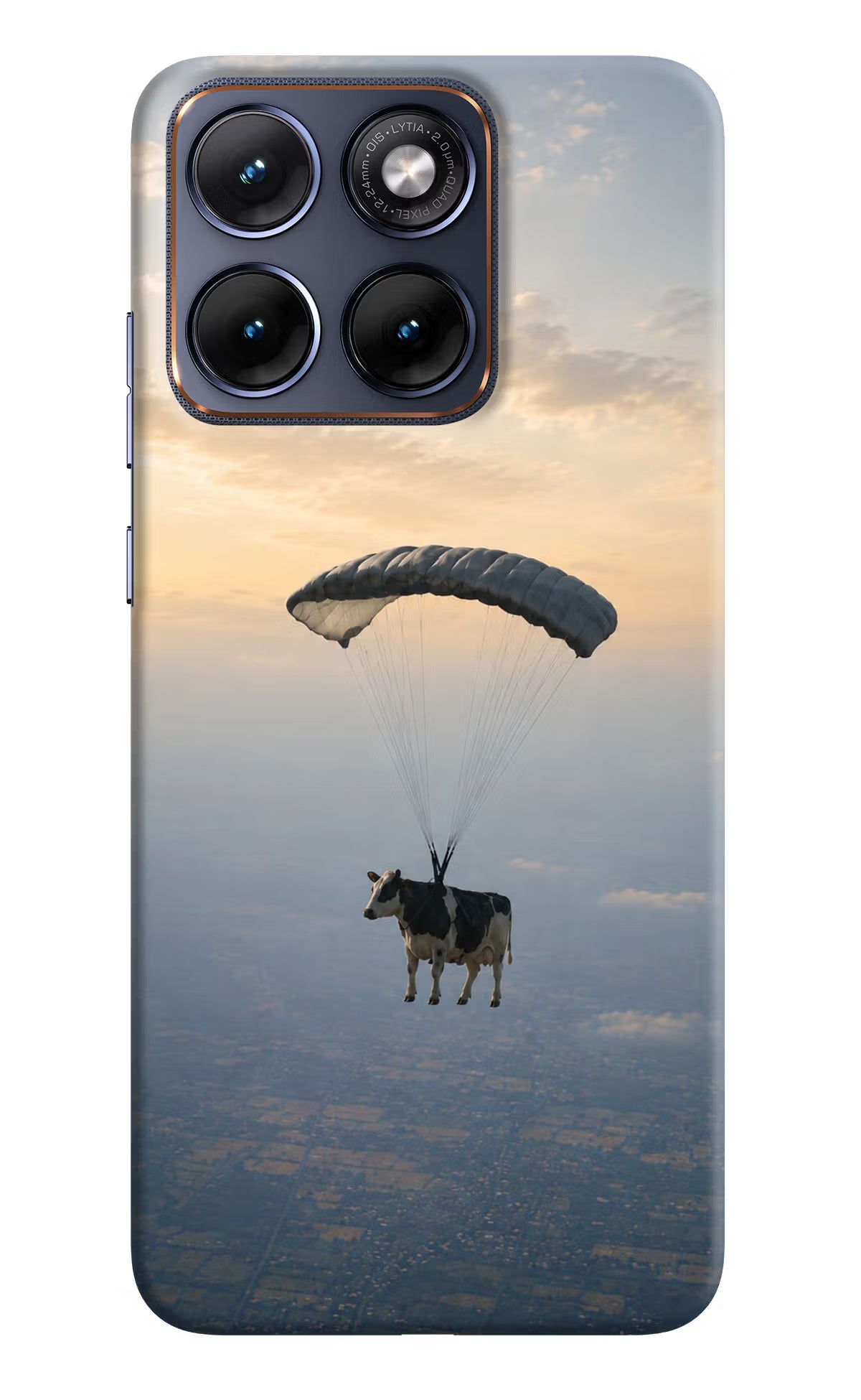 Skydiving Cow Moto Edge 70 Fusion Back Cover Hard Case - Hello Swanky