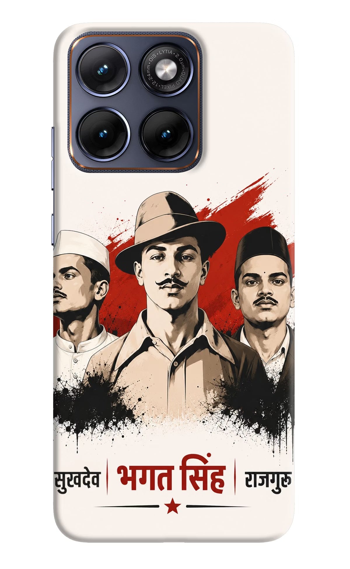 Bhagat Singh Trio Moto Edge 70 Fusion Back Cover Hard Case - Hello Swanky