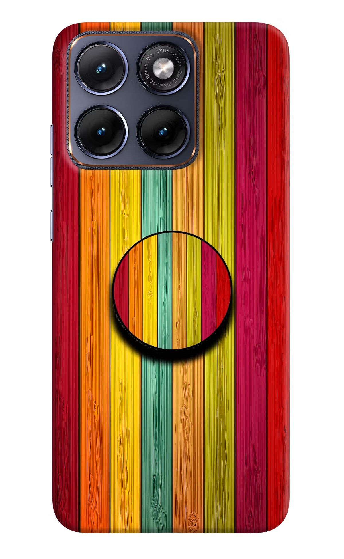 Multicolor Wooden Moto Edge 70 Fusion Pop Case - Hello Swanky