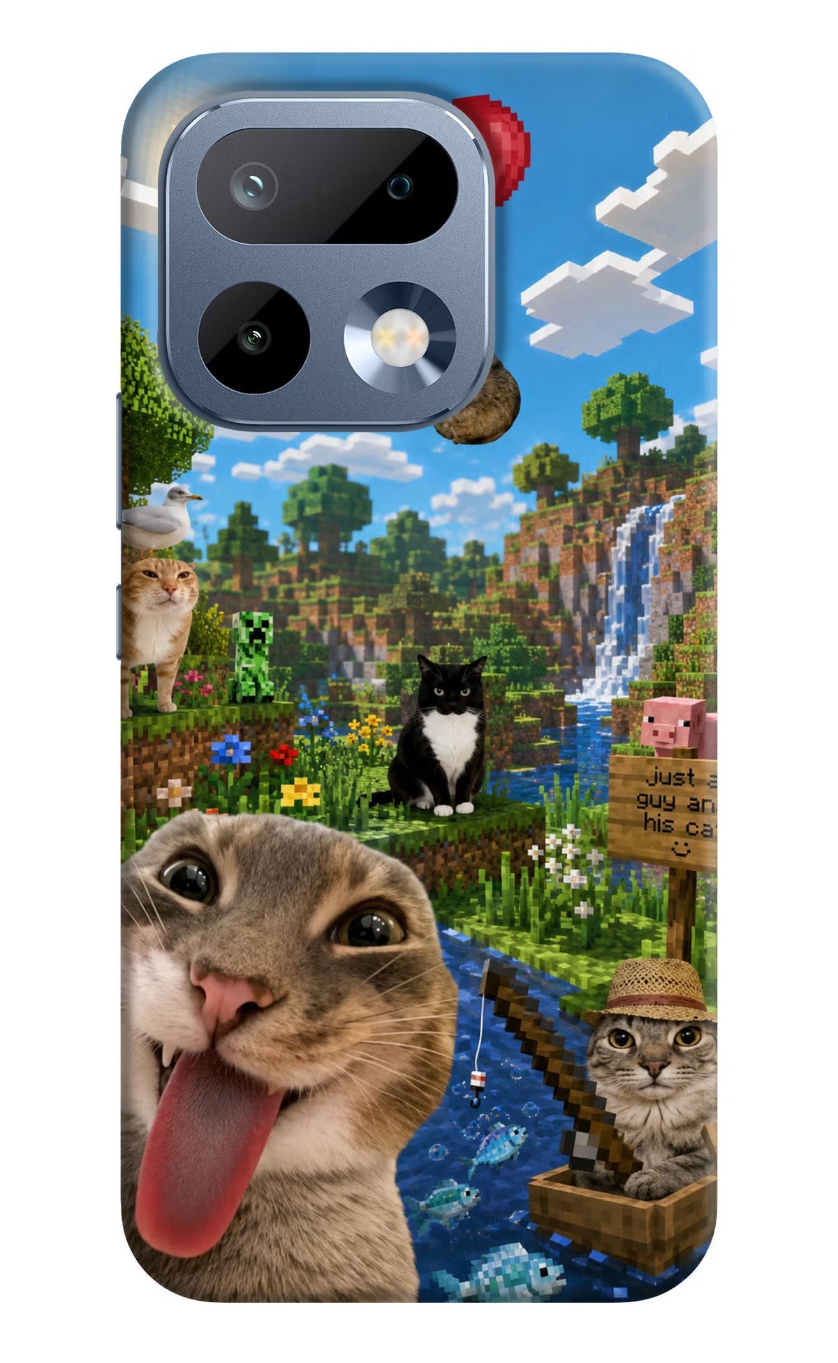 Minecraft Cat Chaos Realme 16 Pro 5G Back Cover Hard Case - Hello Swanky