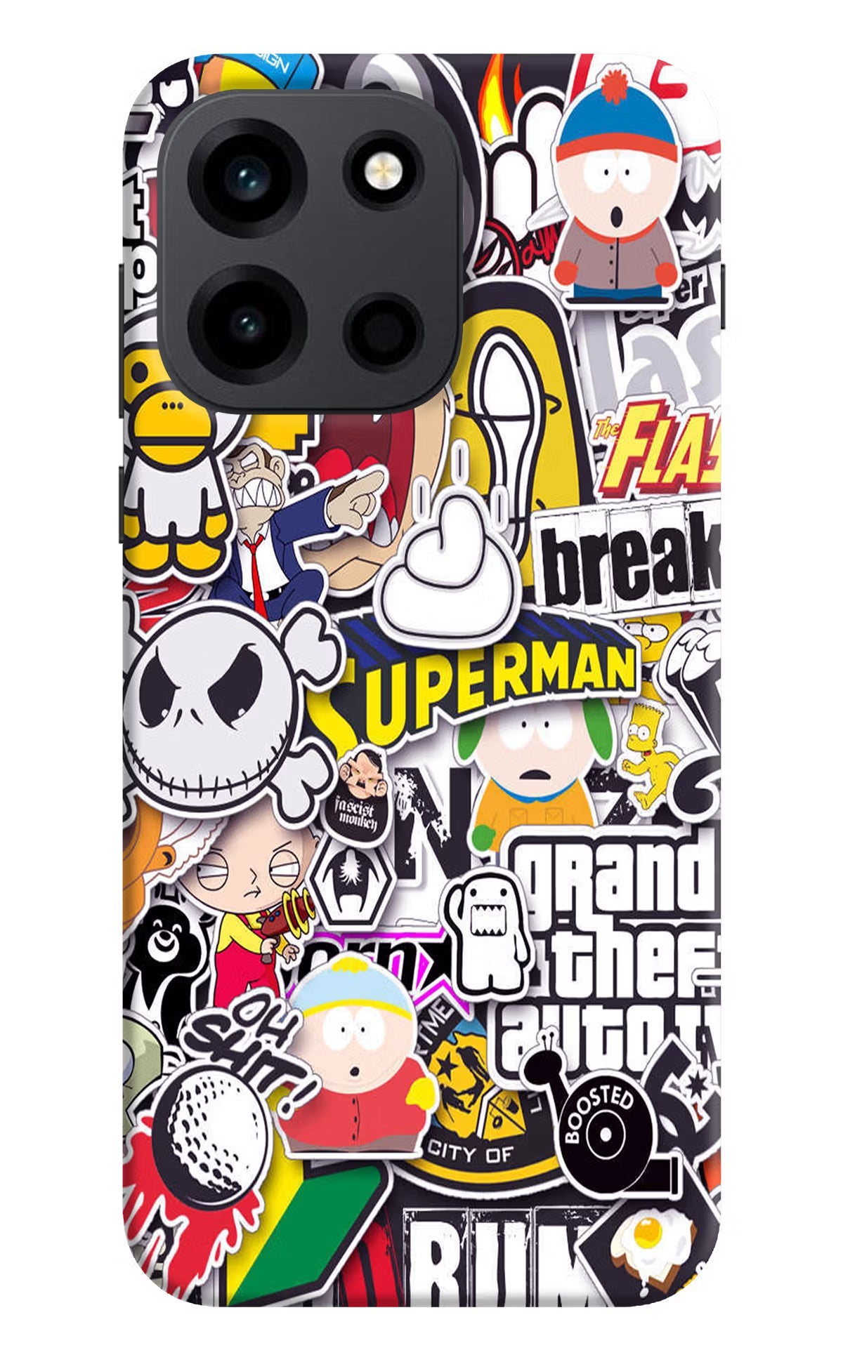 Sticker Bomb OnePlus Nord 6 Back Cover Hard Case - Hello Swanky