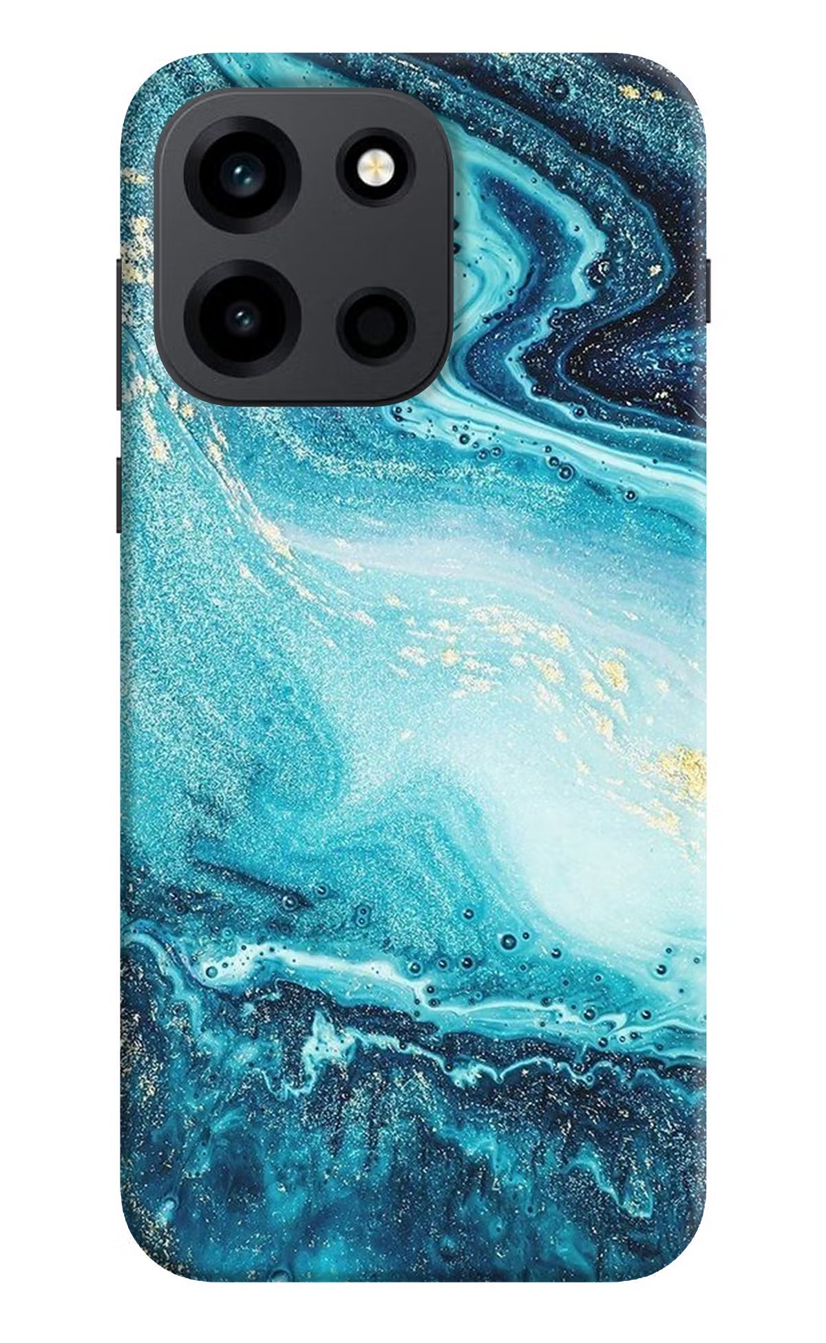 Blue Glitter Marble OnePlus Nord 6 Back Cover Hard Case - Hello Swanky