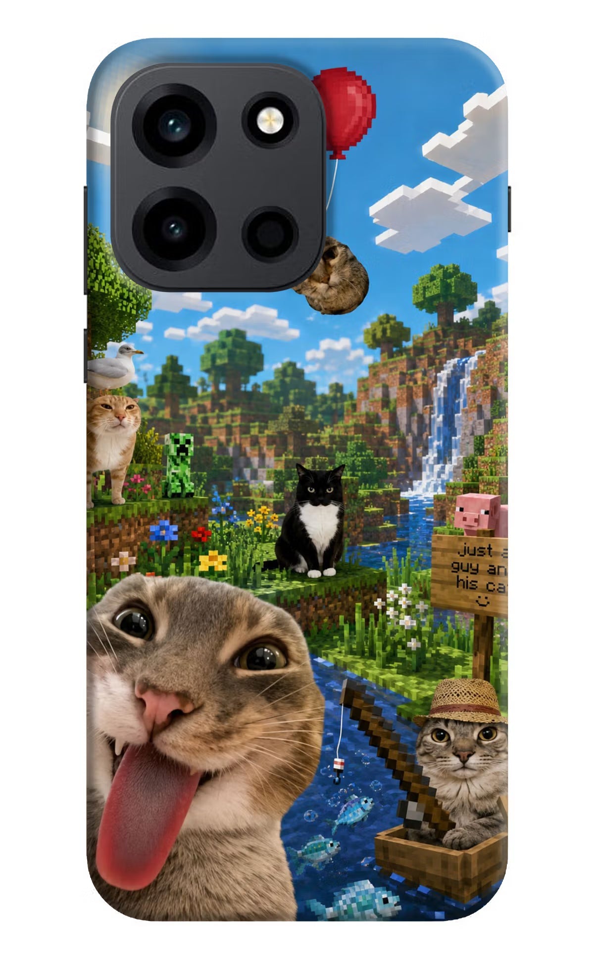 Minecraft Cat Chaos OnePlus Nord 6 Back Cover Hard Case - Hello Swanky