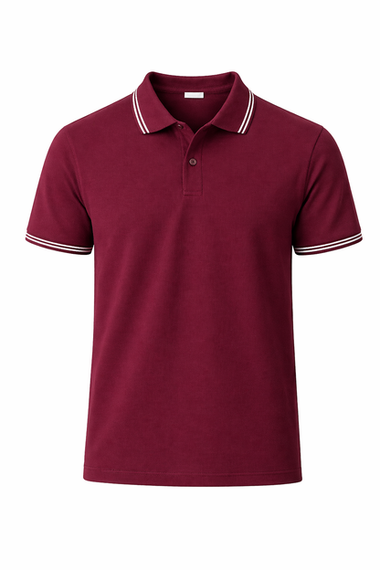 Bulk Unisex Maroon Polyester Polo T-Shirt Comfortable Wear