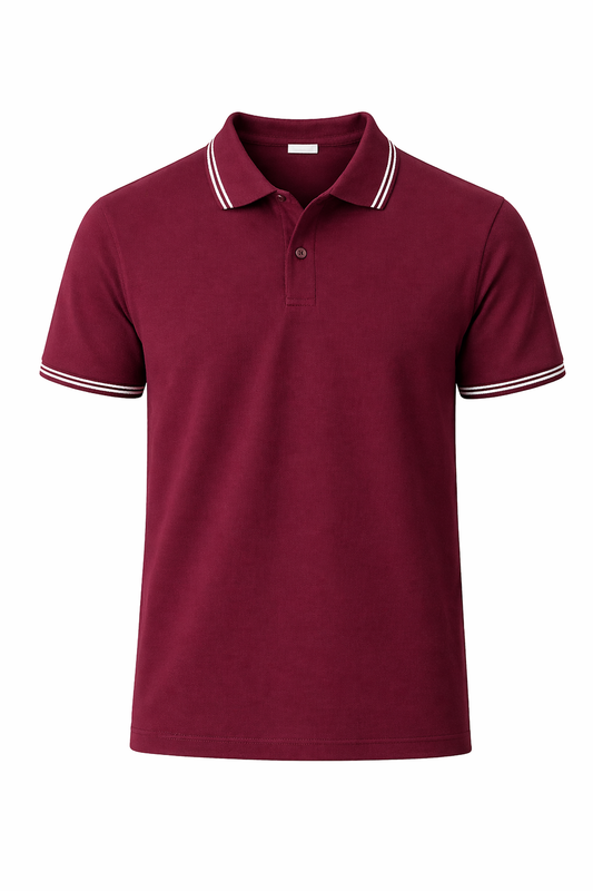 Bulk Unisex Maroon Polyester Polo T-Shirt Comfortable Wear