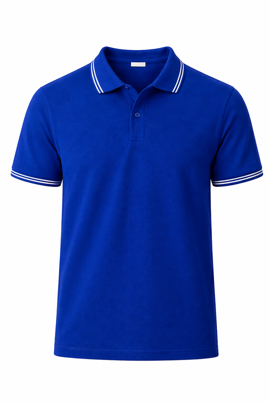 Bulk Unisex Royal Blue Polyester Polo T-Shirt Soft & Durable
