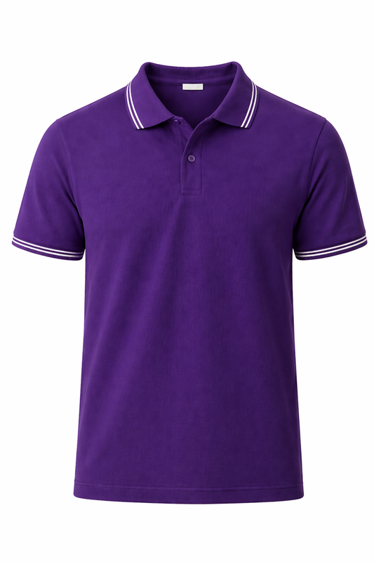 Bulk Unisex Purple Polyester Polo T-Shirt Durable & Soft