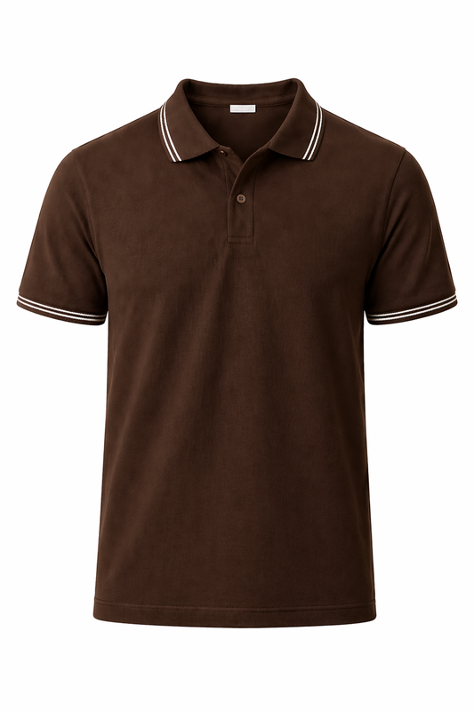Bulk Unisex Coffee Brown Polyester Polo T-Shirt Durable & Soft