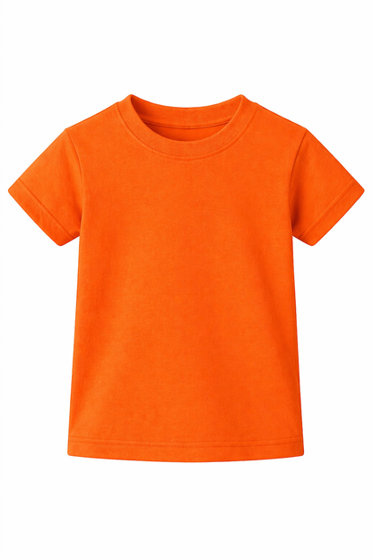 Bulk Unisex Orange Kid's T-Shirts Soft Cotton Everyday Wear