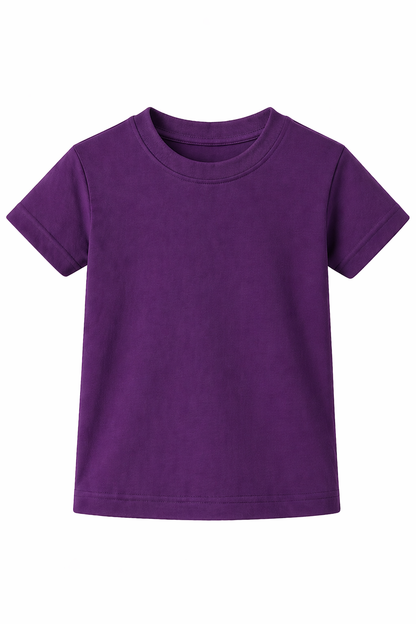 Bulk Unisex Purple Kid's T-Shirts Comfortable Casual Wear