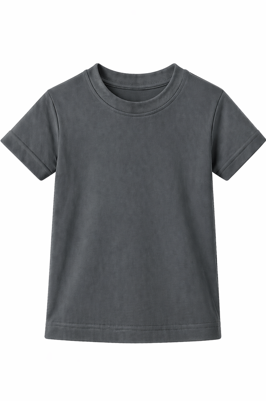 Bulk Unisex Steel Grey Kid's T-Shirts Durable Cotton Shirt