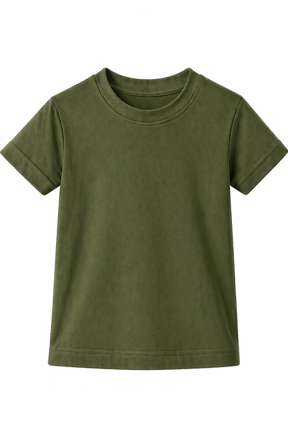 Bulk Unisex Olive Green Kid's T-Shirts Soft Durable T-Shirt