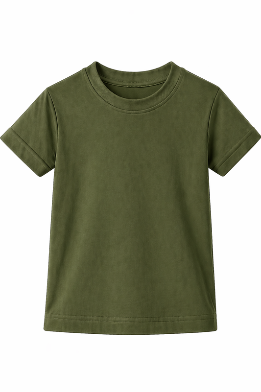 Bulk Unisex Olive Green Kid's T-Shirts Soft Durable T-Shirt