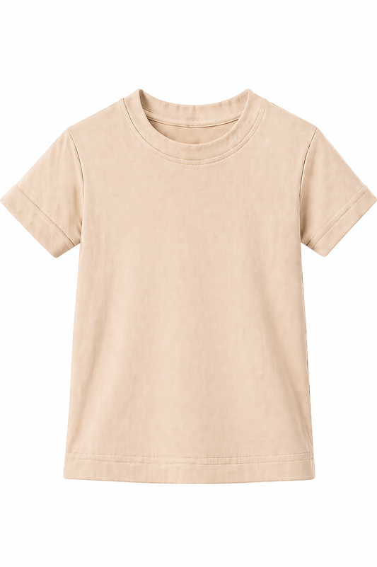 Bulk Unisex Beige Kid's T-Shirts Soft Cotton & Comfortable