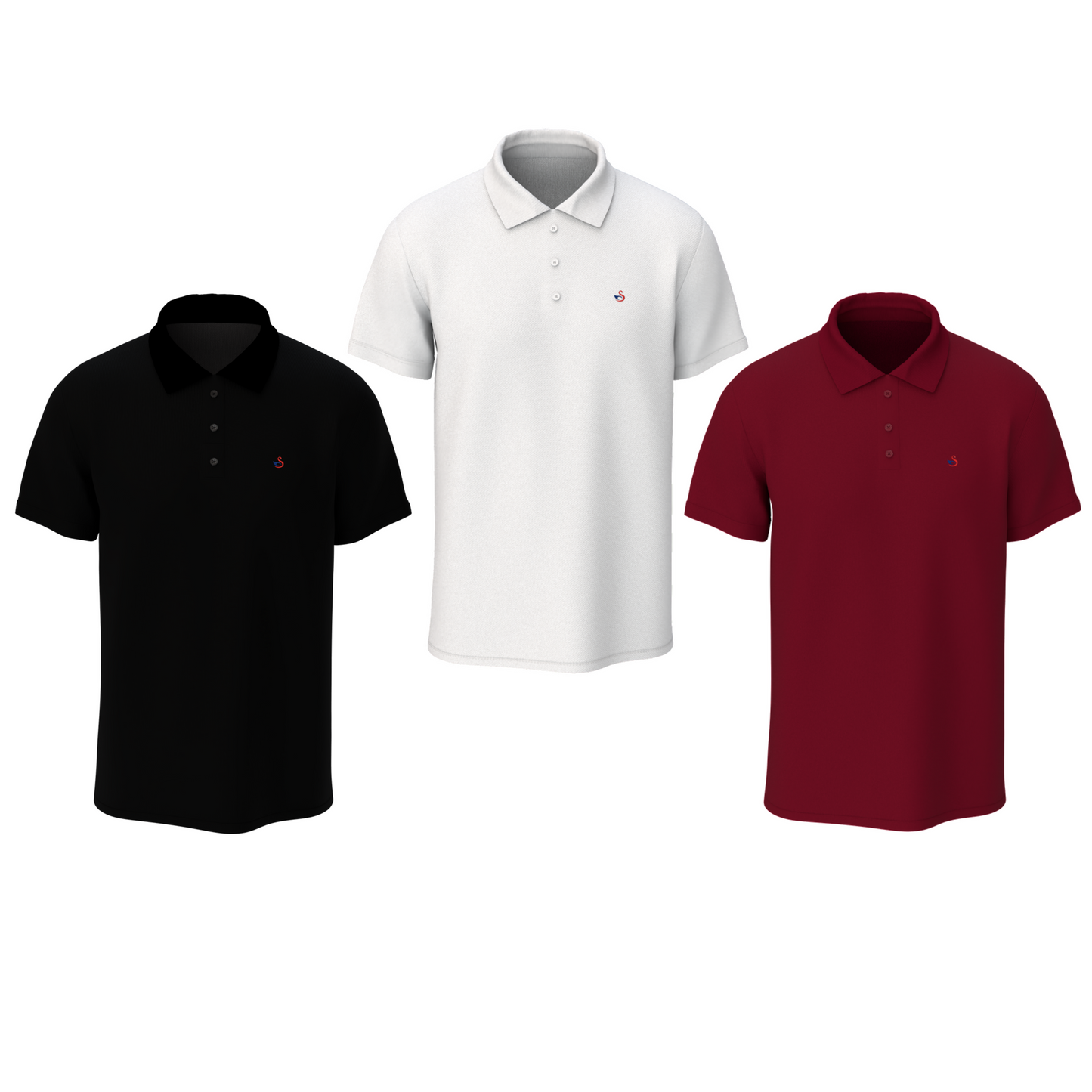 Bulk Unisex Polo T-shirts Combo of 3
