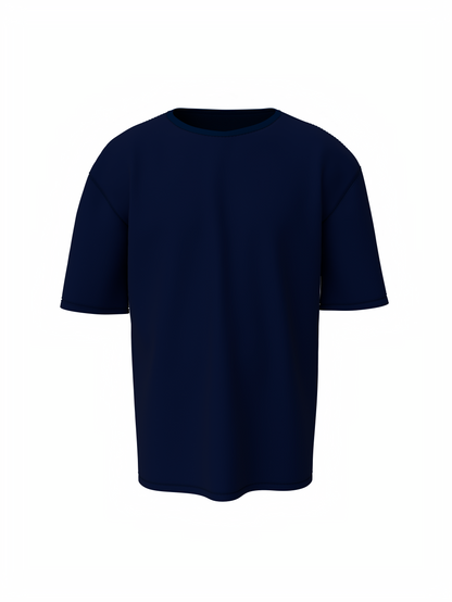 Plain oversized t-shirt - s / dark blue