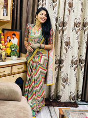 Beautiful Leheriya Print Designer Saree