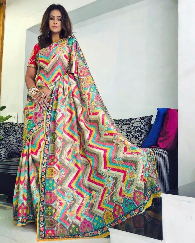 Beautiful Leheriya Print Designer Saree