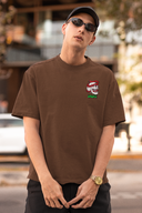 Deadly Snake Half Sleeve Brown Oversized T-Shirt for Men by Hello Swanky