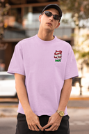 Deadly Snake Half Sleeve Lavender Oversized T-Shirt for Men by Hello Swanky