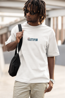 Let's Play Half Sleeve White Oversized T-Shirt for Men by Hello Swanky
