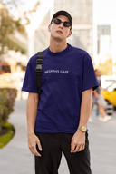 Medusa's Gaze Half Sleeve Navy Blue Oversized T-Shirt for Men by Hello Swanky